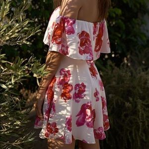 Amanda Uprichard Off Shoulder Puff Sleeve Dress